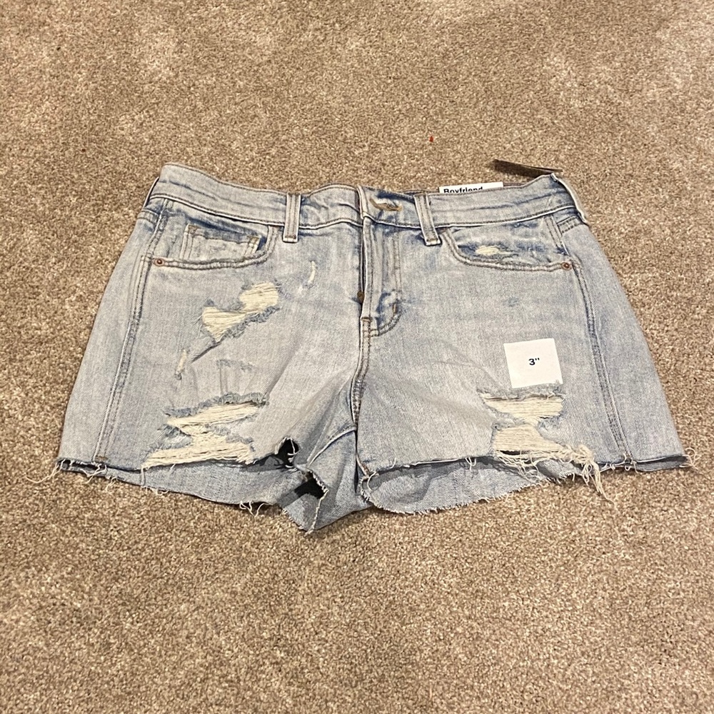 Light wash jean shorts